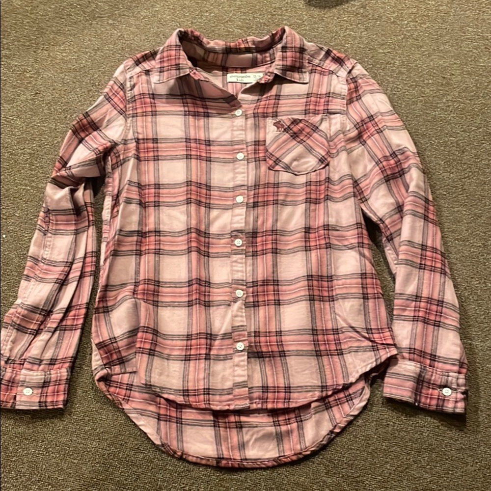 Abercrombie Kids Pink Checkered Shirt